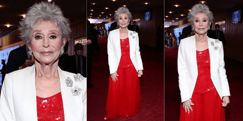 Rita Moreno Sparkles In A Red Sequined Blouse At NAAC LDF's Equal Justice Awards Dinner