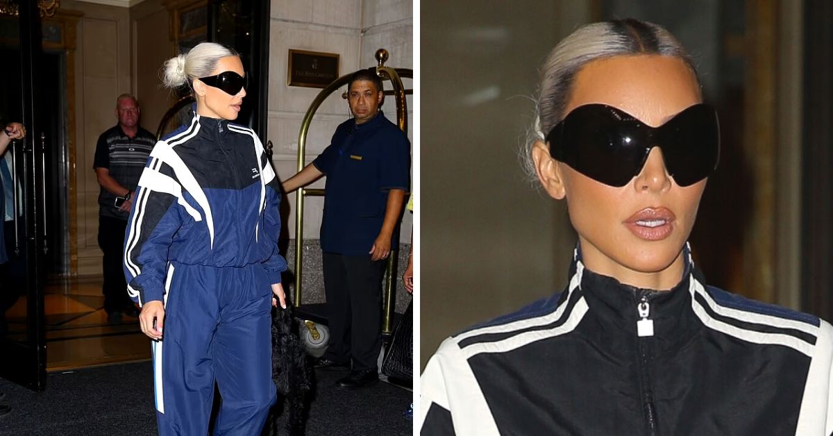Kim Kardashian Spotted In NYC Wearing A Balenciaga Tracksuit