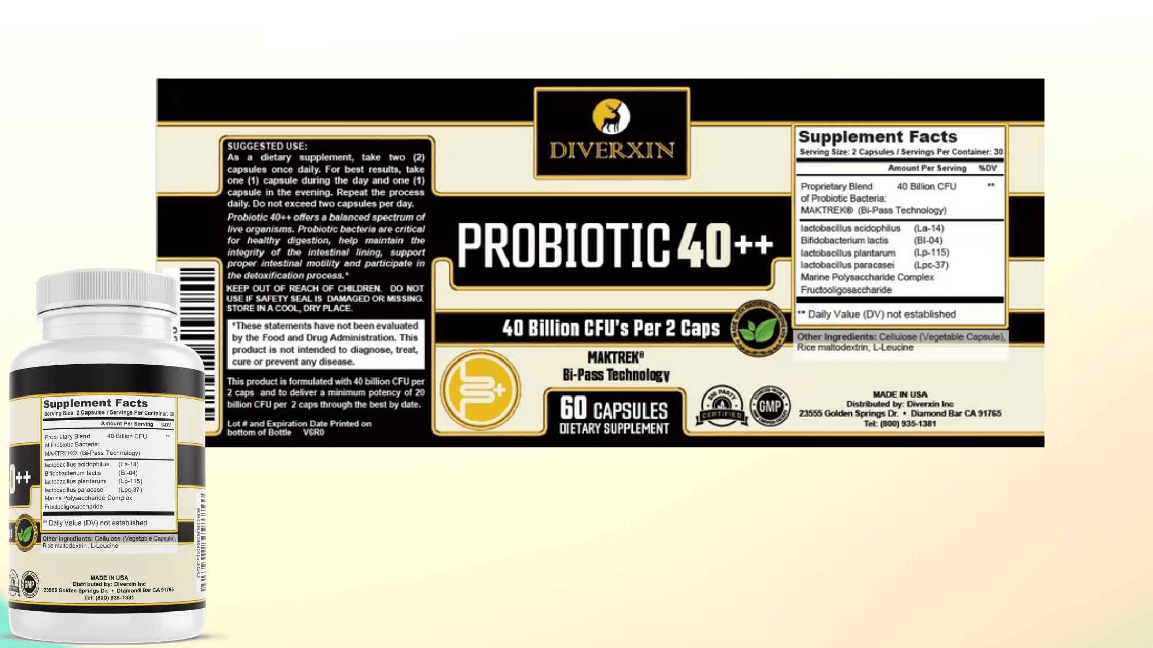 Diverxin Probiotic 40++ Dosage